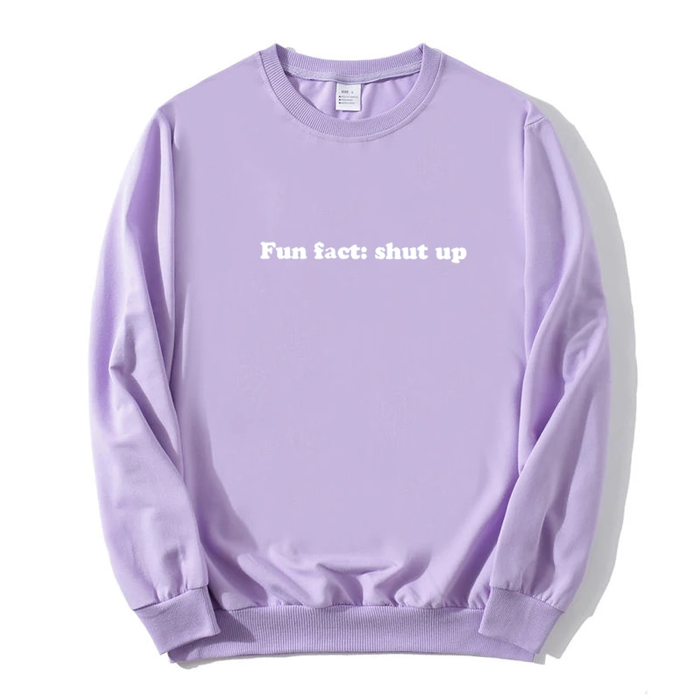 

Harajuku Fun Face: Shut Up O-neck Sweatshirt Solid Color Printed Casual Comfortable Wild Kawaii Pullover Streetwear Sportswear