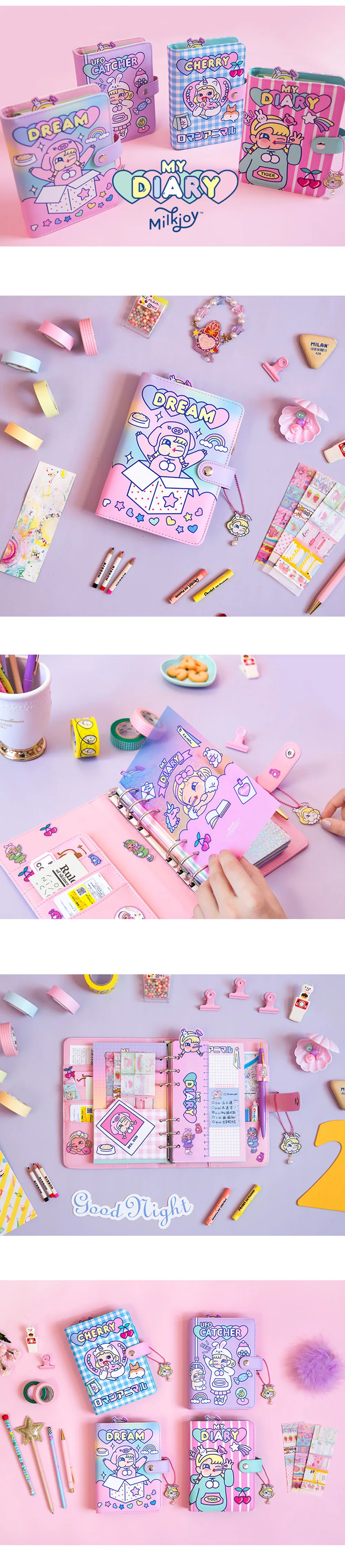 Kawaii A6 Дневник записная книжка и пулевидный журнал милый ежедневник Органайзер кольцо Еженедельный Спиральный Блокнот Книга для путешествий