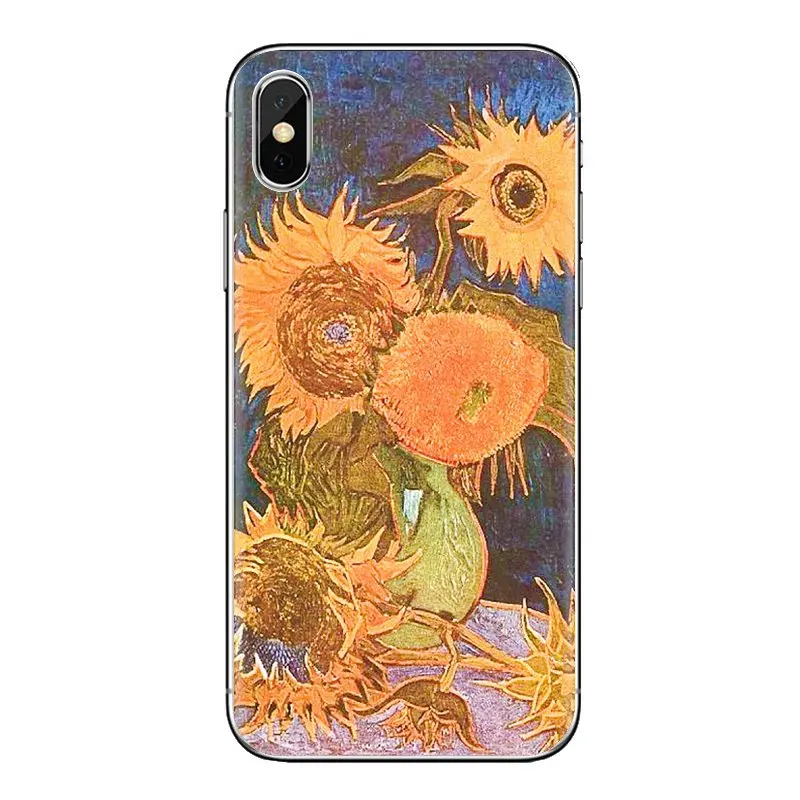 Чехол из ТПУ для iPhone XS Max XR X 4 4s 5 5S 5C SE 6 6S 7 8 Plus samsung Galaxy J1 J3 J5 J7 A3 A5 Van Gogh Sunflowers масляная