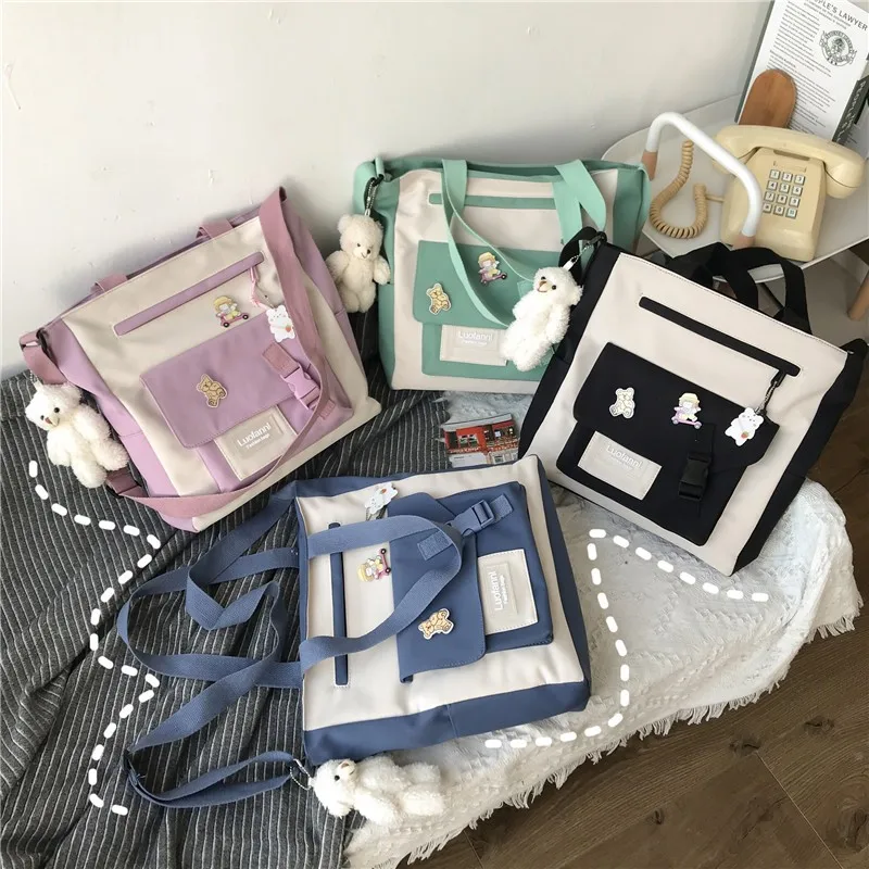 

Nylon Waterproof Children's Schoolbag Kawaii Crossbody Bags Handbags Satchels Messenger Bag School Bags For Teenager Girls 2021