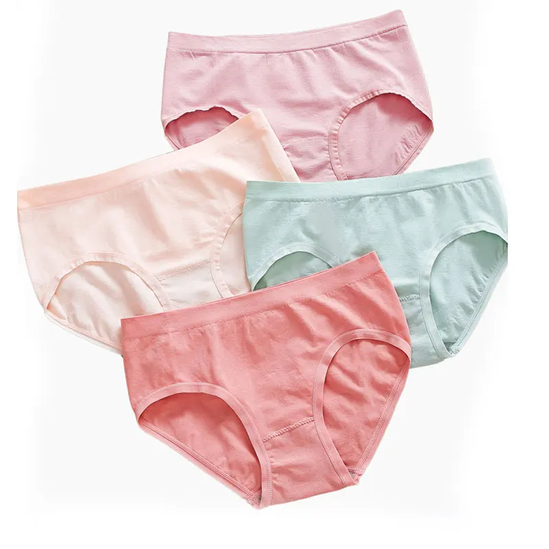 

Трусики женские бесшовные со средней талией, милое нижнее белье для студенток, пикантное нижнее белье, менструальные трусы