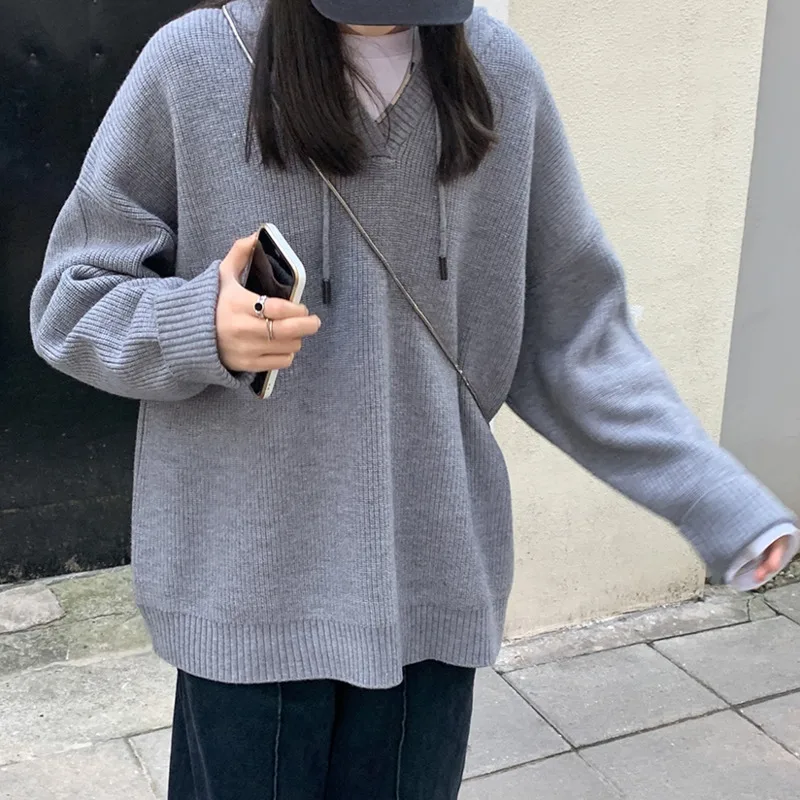 Женский свитер куртка на осень и зиму пять цветов выбор пуловер с капюшоном