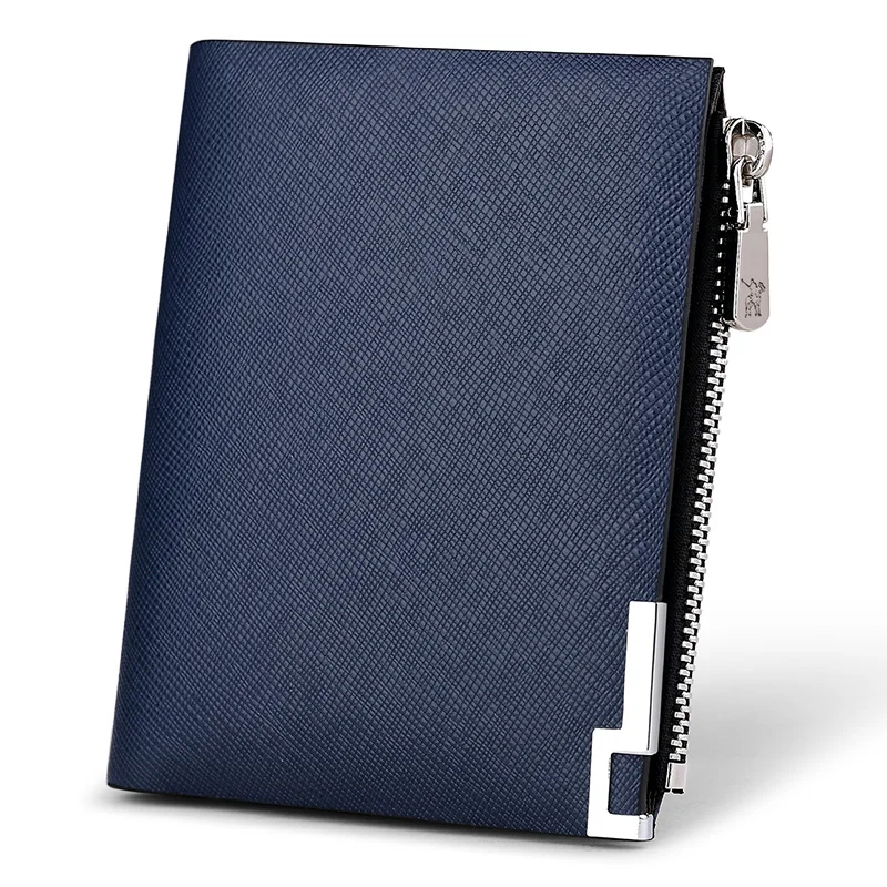 WILLIAMPOLO Men Wallet mens slim Credit Card Holder Bifold Genuine Leather mini Multi Card Case Slots Cowhide Leather Wallet