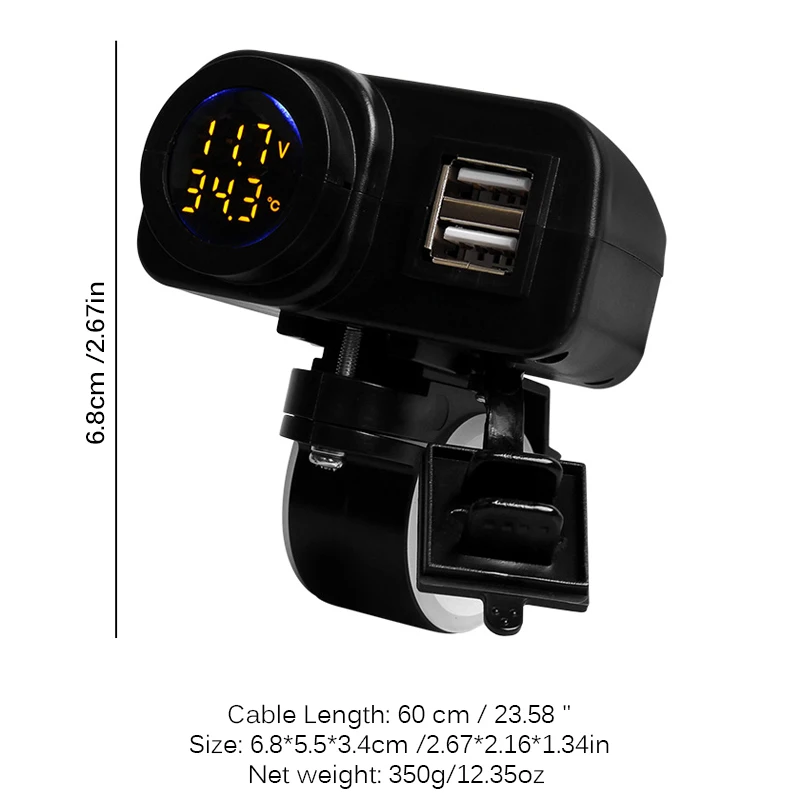 TiOODRE DIY цифровой Дисплей мотоциклетные Dual USB Зарядное устройство Вольтметр