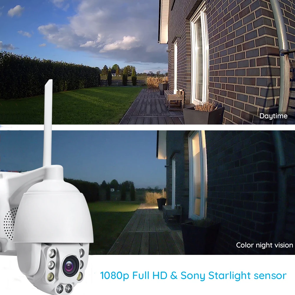 Мини PTZ скоростная купольная IP камера 1080P HD уличная беспроводная Wifi