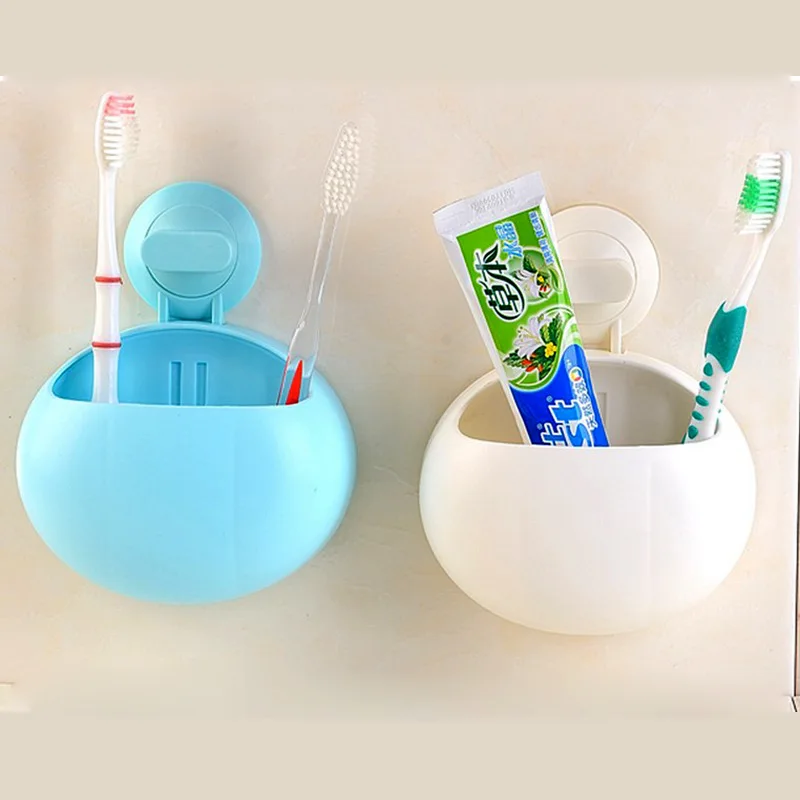 

Bathroom Toothbrush Toothpaste Storage Holder Creative Wall Hanging Rack Kitchen Punch-Free Plastic Simple Wall-Mounted Shelf