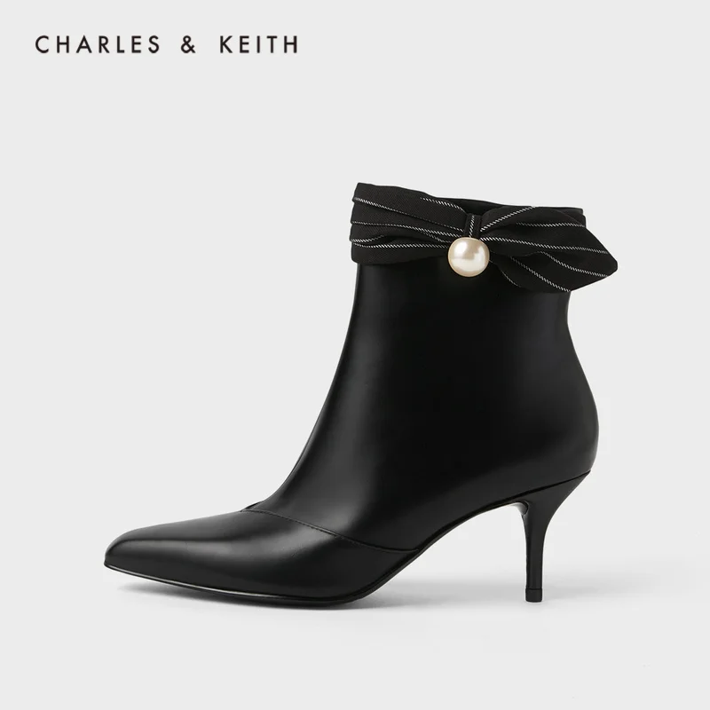 CHARLES＆KEITH Новинка 2020 CK1 91680054Женские ботинки на высоком каблуке Декоративные