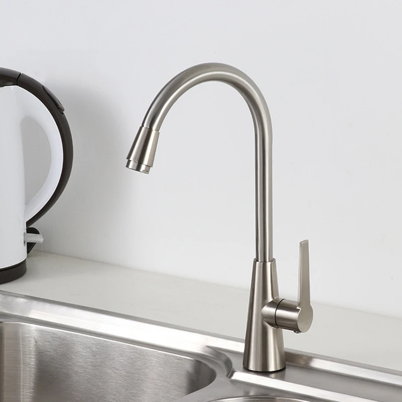 Классический кухонный кран смеситель для раковины с поворотным носиком