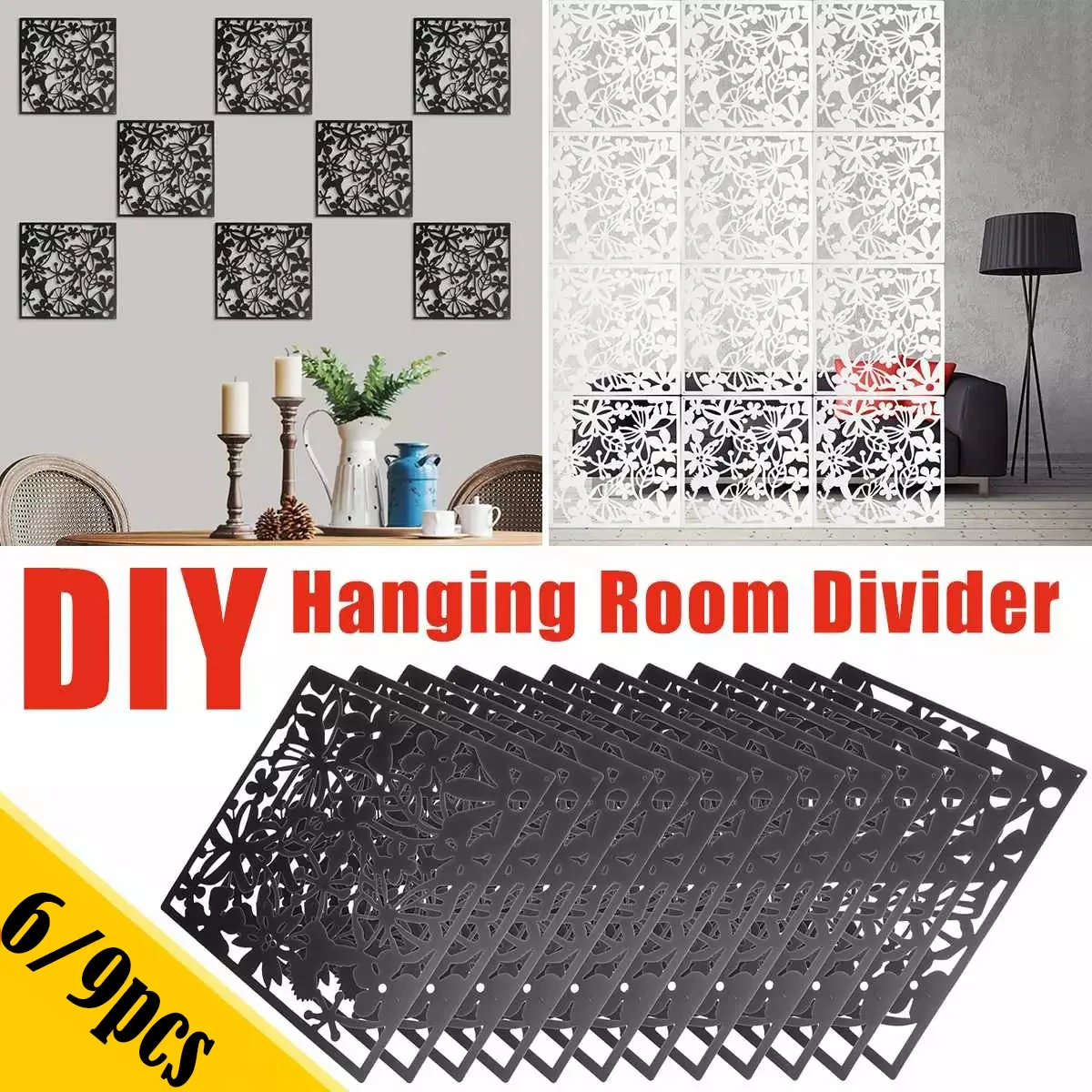 6/9 шт. 40X40CM DIY искусственная Орхидея Бабочка с птицей и цветами висит Экран