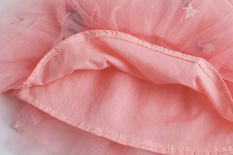 Футболка с рисунком единорога и Сетчатое платье для маленьких девочек 3-8 лет