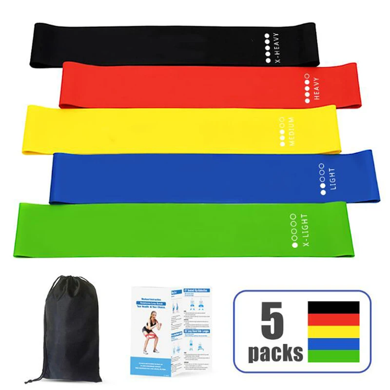 5 шт./компл. резинки для йоги оборудование фитнеса 0 35 мм-1 1 мм Пилатес спортивные