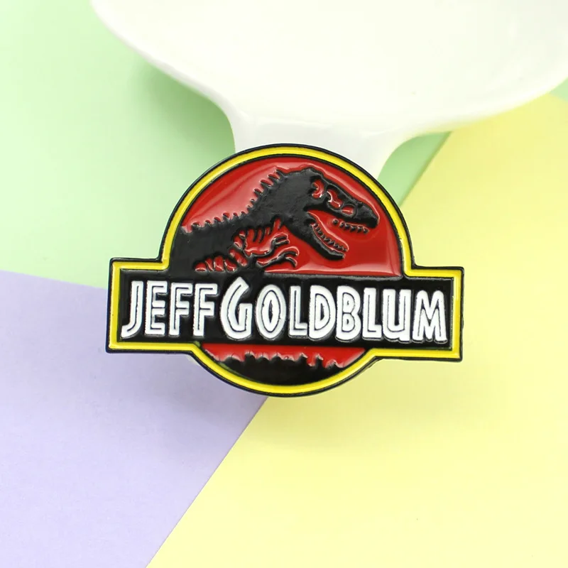 Movie Jurassic Enamel Pins Dinosaur Custom Badges Brooches Pastel Lapel pin Denim Shirt Dark Punk Adventure Jewelry Gift Friends | Дом и сад