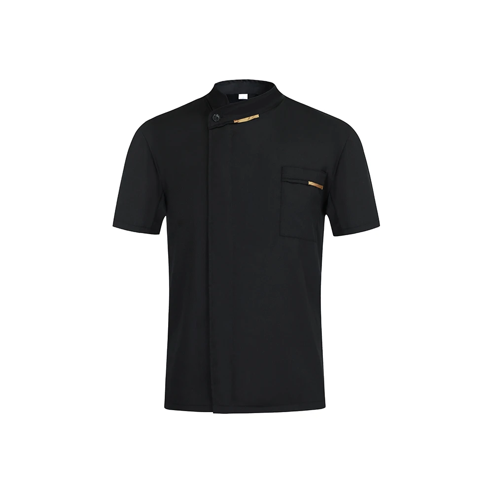 Black 3 M-3XL, высокое качество,, унисекс, кухонная плита, униформа шеф-повара, для хлебобулочных продуктов, обслуживание еды, короткий рукав, дышащая куртка шеф-повара и фартук - Цвет: Black 3