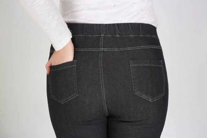 2XL-9XL женские большие размеры джинсы повседневные с высокой талией стрейч джинсовые брюки женские 5XL 6XL 7XL Большие размеры зимние обтягивающие джинсы брюки