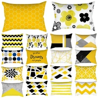 3050 cm rectangle yellow pillow case sofa car seat cushion cover home textile simple fashion geometric pillowcase