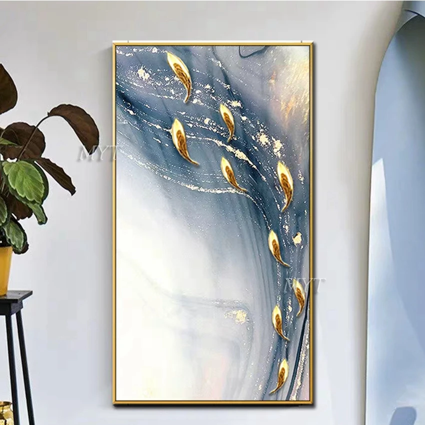 Leaves In The Lake Abstract High Quality Beautiful Oil Painting On Canvas Wall Art Home Decor Picture Modern 100% Handpainted | Дом и сад