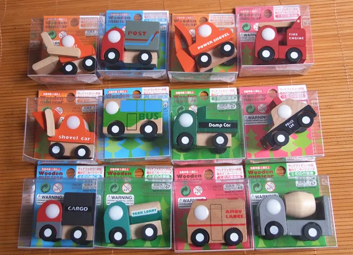 Бесплатная доставка Деревянный грузовик Модель Ремесло Украшение 12 шт