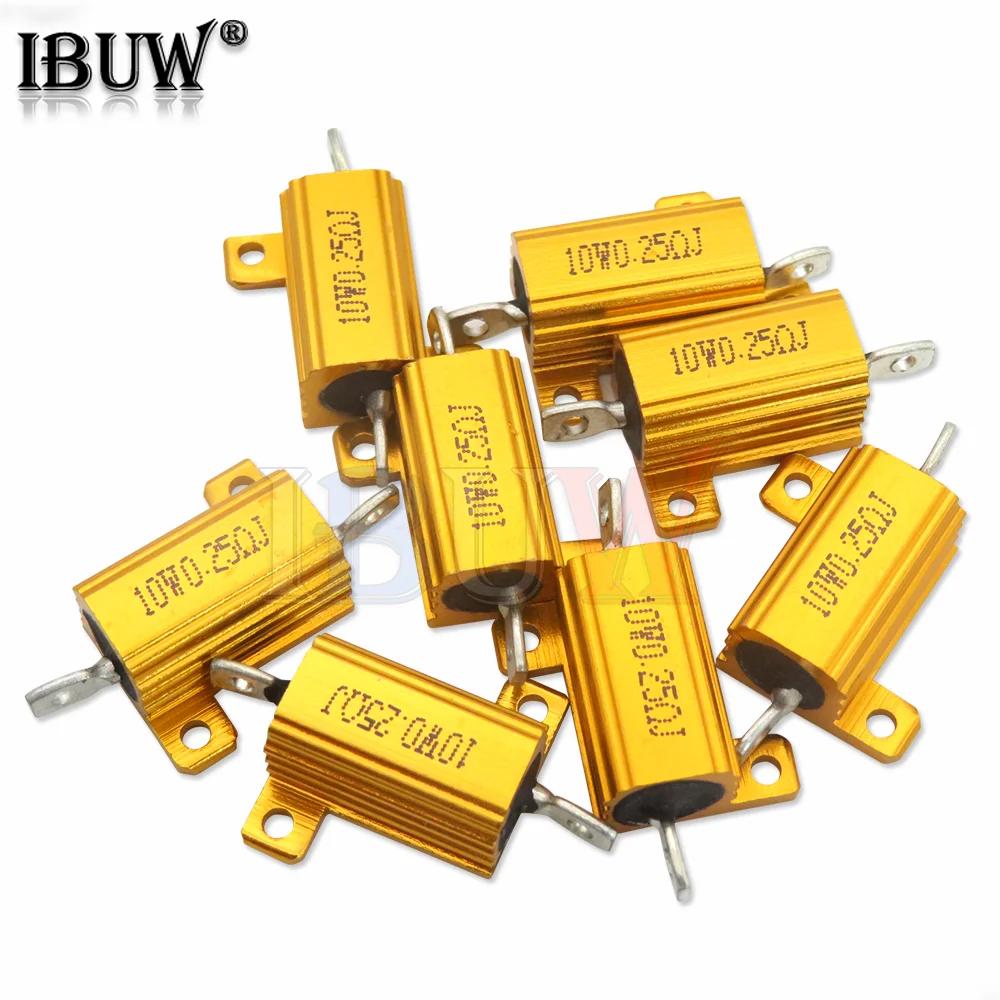 1 шт. RX24 10 Вт алюминиевый мощный металлический корпус чехол проволочный резистор 0