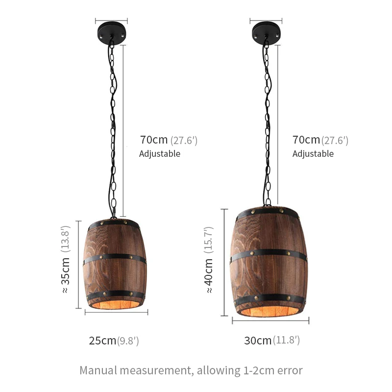 Американский подвесной ретро-светильник cask в деревенском стиле лофт