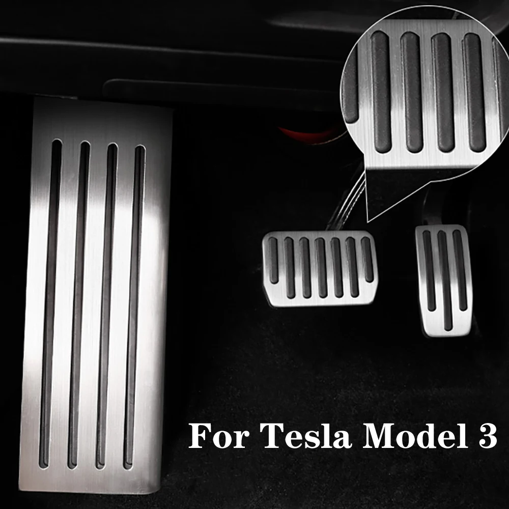 

Model3 Car Foot Pedal Pads Covers For Tesla Model 3 Y Accessories Aluminum Alloy Accelerator Brake Rest Pedal Model Three