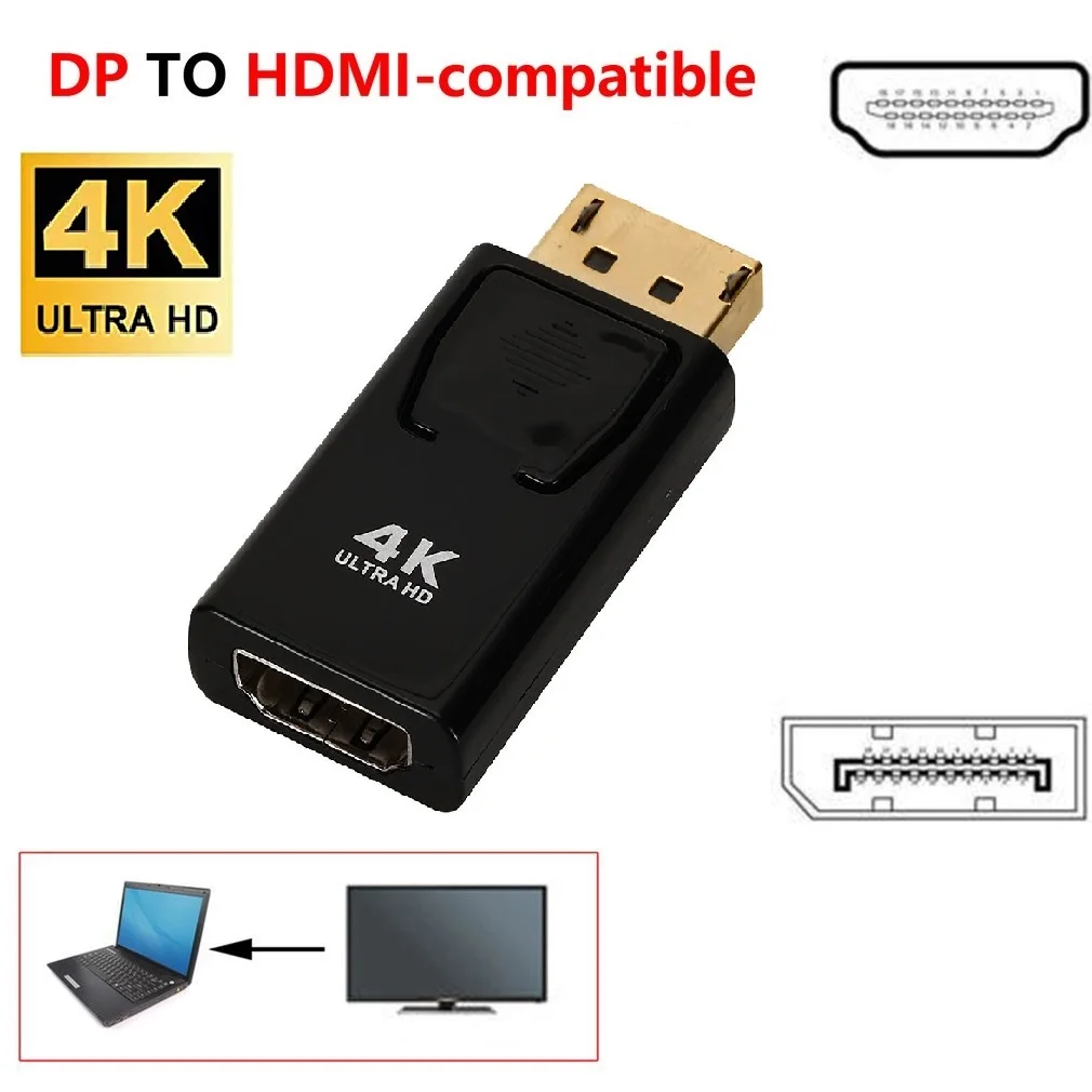 

4K адаптер с портом дисплея на HDMI-совместимый преобразователь порта дисплея штекер DP на гнездо HD ТВ кабель адаптер видео аудио для ПК ТВ Лиде...