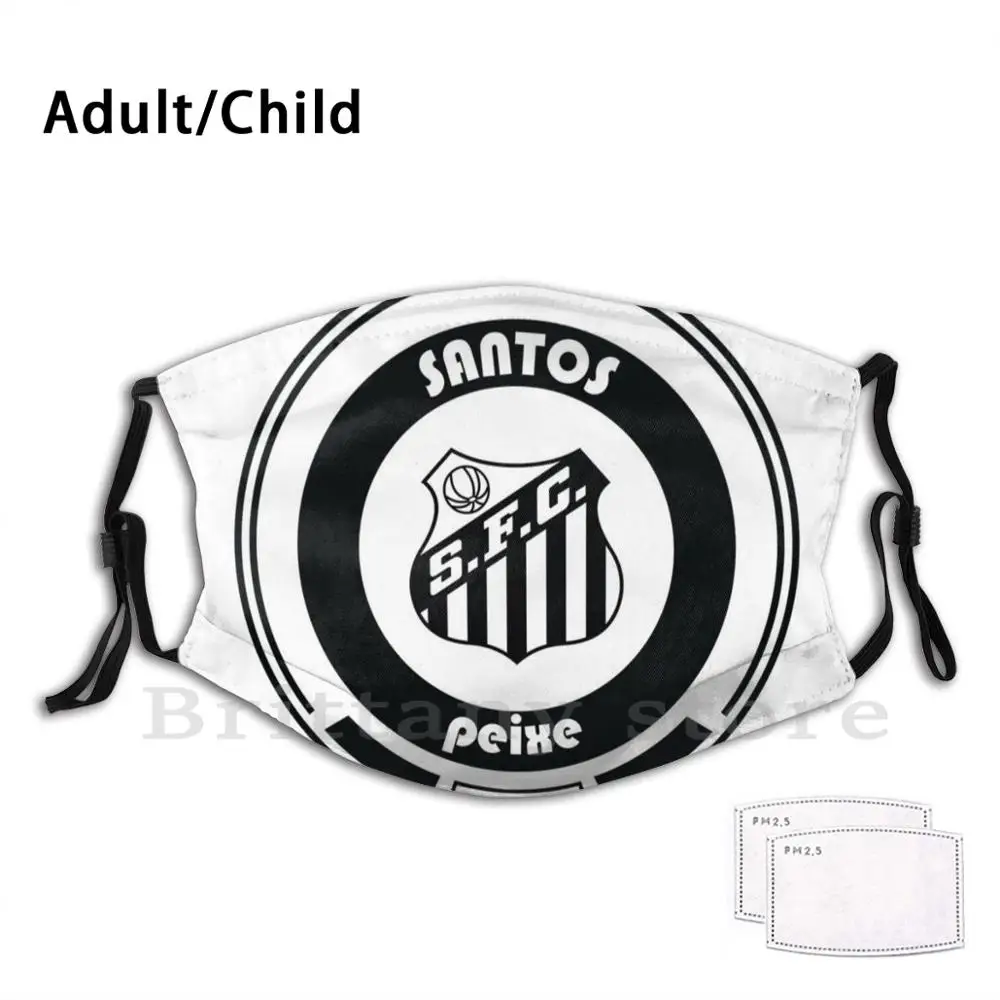 Евро клуб-команда Сантос печати моющийся фильтр евро футбольные лиги Маска