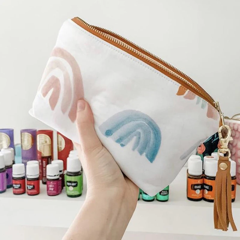 

Cosmetic Bag For Make Up Women Cotton Travel Storage Bag Female Toiletries Organizer Portable Makeup Bags White Pouch XA330M