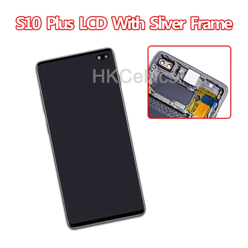 Super Amoled lcd для SAMSUNG Galaxy S10 G973 G973F дисплей S10+ Plus G975 G975F кодирующий преобразователь сенсорного экрана в сборе с рамкой