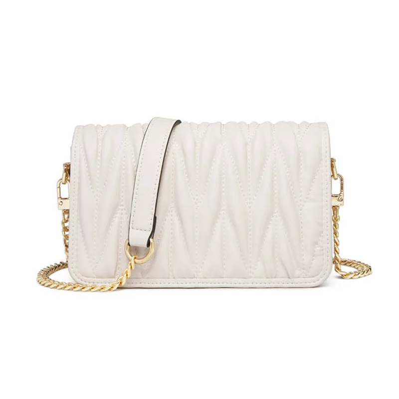 

Crossbody Bag Female 2021 New Tide Fold chain bag real cowhide fashion underarm female bag high quality shoulder bag