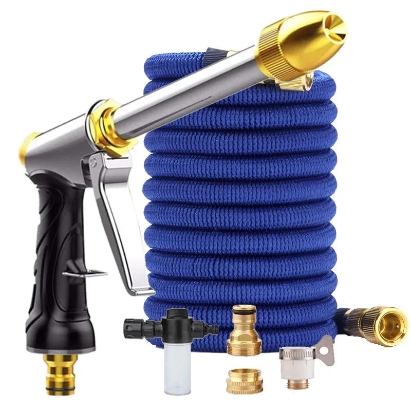 

2021 New High quality Garden Hose High Pressure Flexible Expandable Car Wash Magic Hose Outdoor Watering Water Pipe Spray Gun