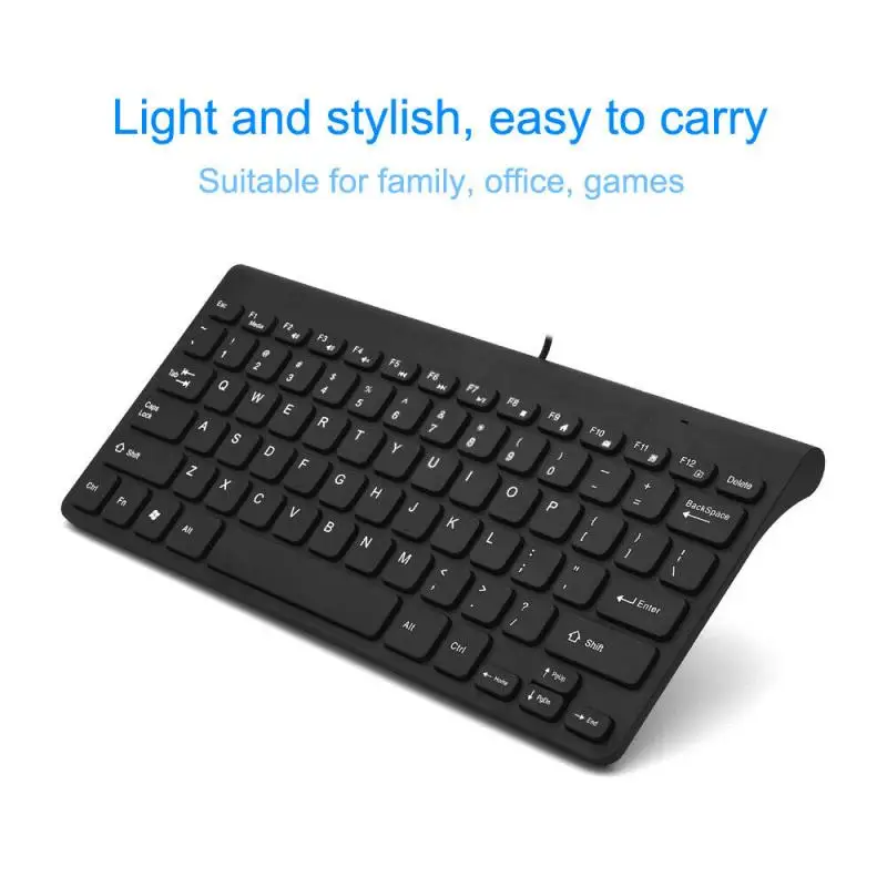 

Mini Slim 78 Keys USB Wired Compact Thin Keyboard Home Office For Desktop PC Computer Laptop