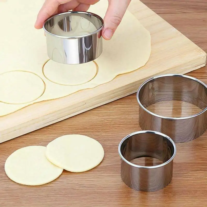 

5pcs Cookie Cutter Mold Set Stainless Steel Circle Round Shape Biscuit Cake Fondant Mould Kitchen DIY Baking Pastry Cake Tools