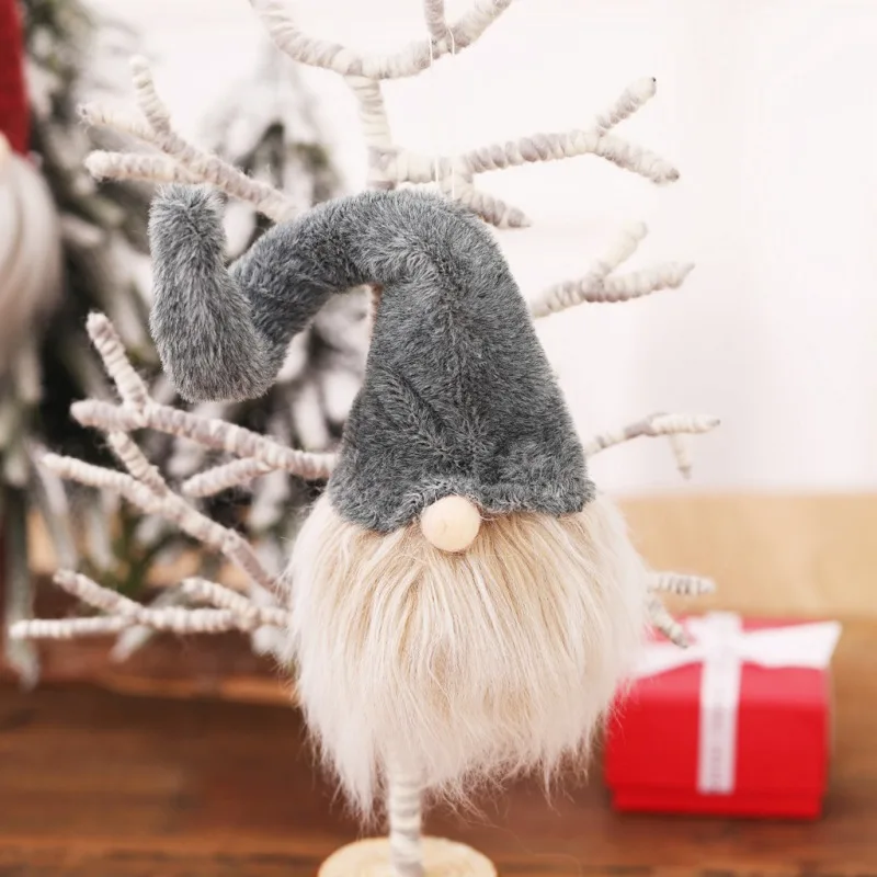 Knitted Sitting Tomte Christmas Gnome Doll Decorations Tabletop Santa Figurines Ornaments Holiday Present Produtos De Natal