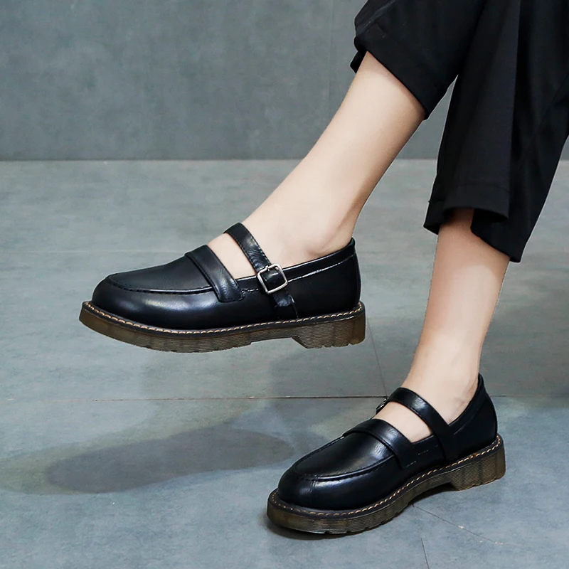 

Женские Кожаные Туфли-оксфорды, на резиновой платформе, без застежек, 2019