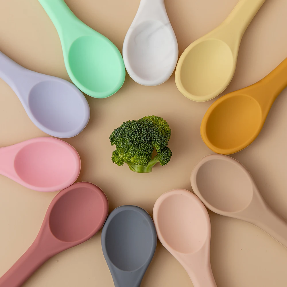 

Силиконовая ложка-вилка для кормления детей, 10 шт.