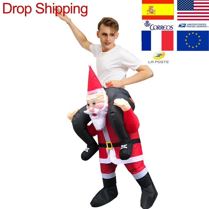 Рождественский надувной костюм Санта Клаус одежда для косплея смешные костюмы