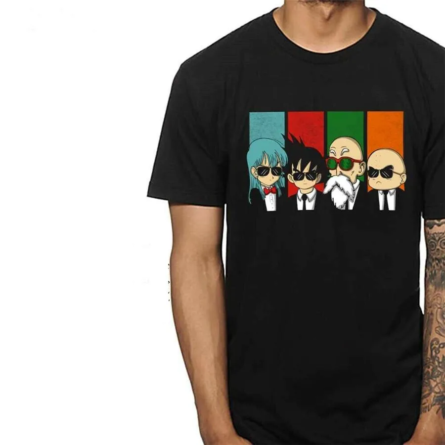 Dragon Ball Z Son Goku Tees Master футболка с мастером Роши Krillin Bulma брендовая модная | Мужская