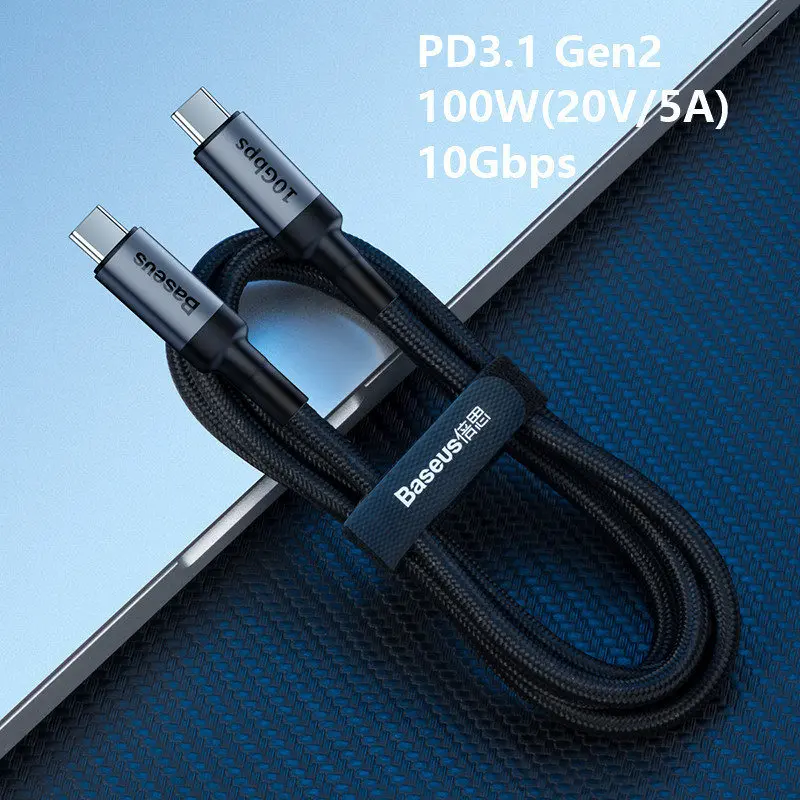 Baseus usb type C к USB C кабель для samsung S9 S8 Note 9 8 PD3.1 QC3.0 60 Вт Быстрое Зарядное устройство USB C кабель для Macbook Pro huawei P20 - Цвет: Небесно-голубой