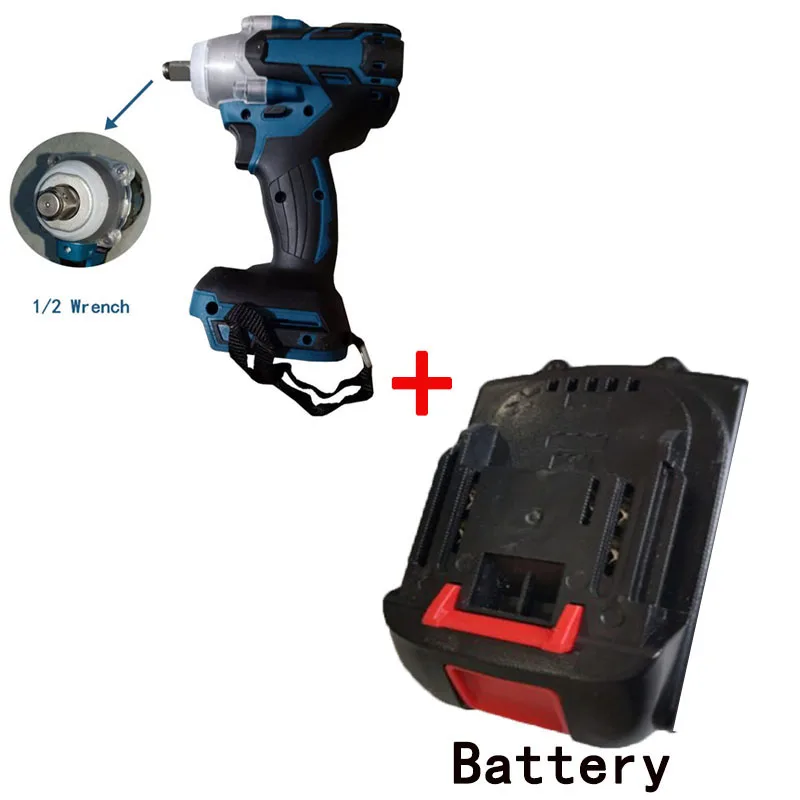 Электрический ударный гайковерт 520нм аккумуляторные элементы 18650 адаптированные