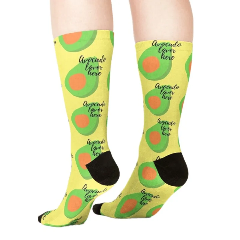 

2021 Women's socks kawaii Light yellow banana Printed Socks Women harajuku Happy Funny Novelty cute girl gift Socks for women