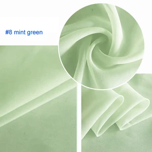 8 mint green 100 см* 114 см гладкий шелк материал Жоржет прозрачные ткани платье Шарфы материал шелк шифон - Цвет: 8 mint green