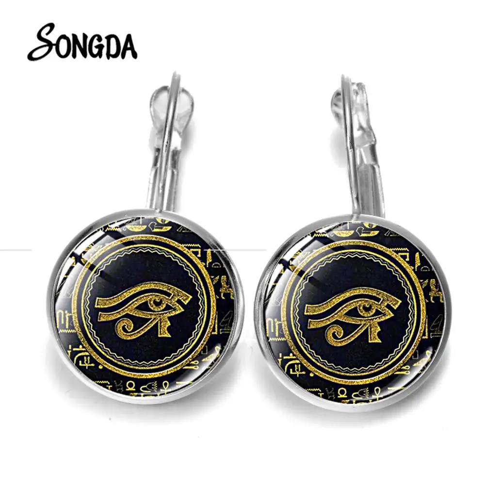 Древнеегипетским глазом серьги амулет символ стекло круглый кабошон подвески