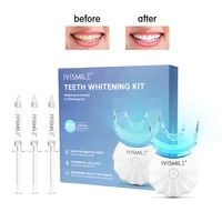 teeth whitening kit with led light with 3x3ml teeth whitening syringe gel oral care stain removal dental equipment pens