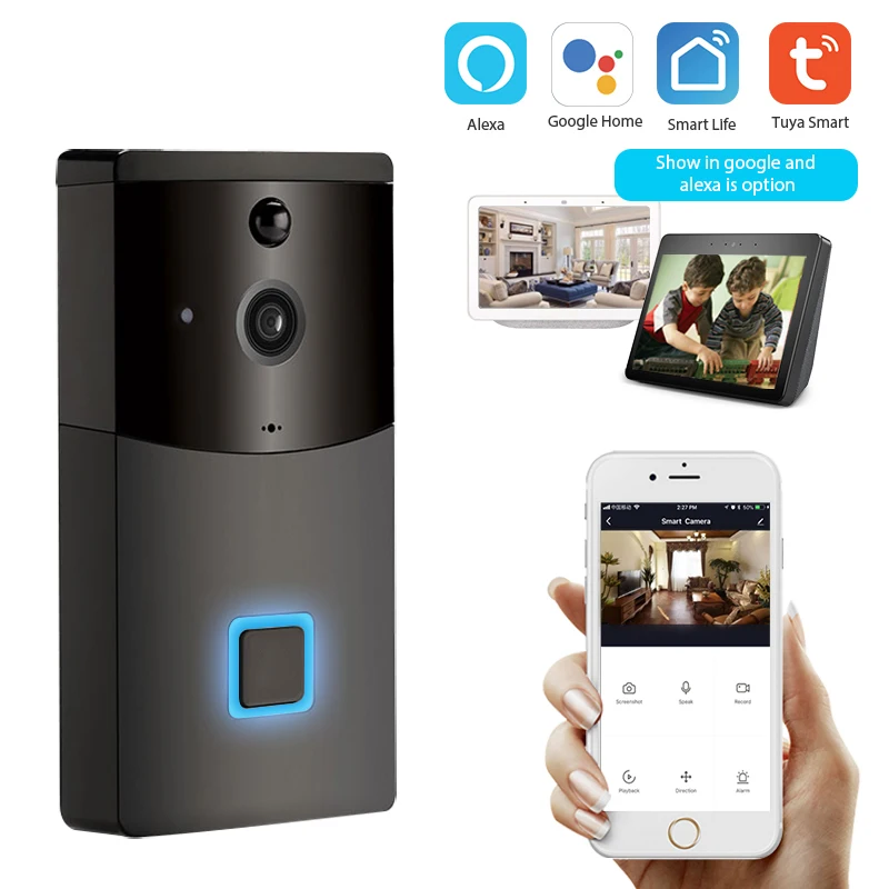 

B10 Tuya Smart Life 1080P Wireless WiFi DoorBell Video Door Phone Visual Intercom Rainproof Door Camera PIR Motion Detector Home