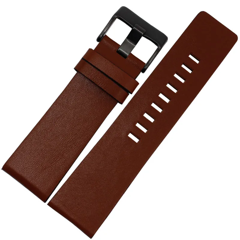 light brown black Браслет из натуральной кожи для наручных часов 22 24 26 28 30 мм наручные часы для дизеля DZ7313 | DZ7322 | DZ7257 ремешок для часов - Цвет ремешка: light brown black