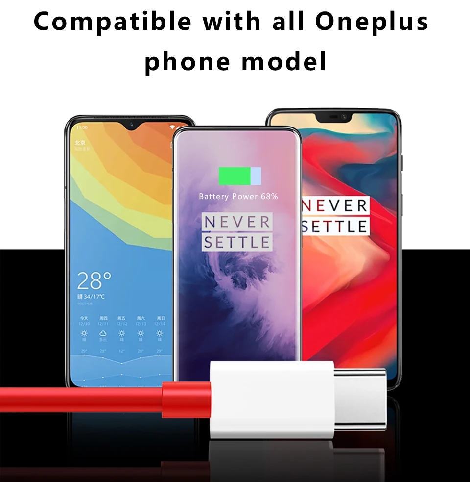 6A For Oneplus Dash Warp Usb Type C Data Cable Fast Charge Cables 1m 2m Charger Cord One Plus 7t 8pro 8t 9pro 9r Nord 6t 5t | Мобильные