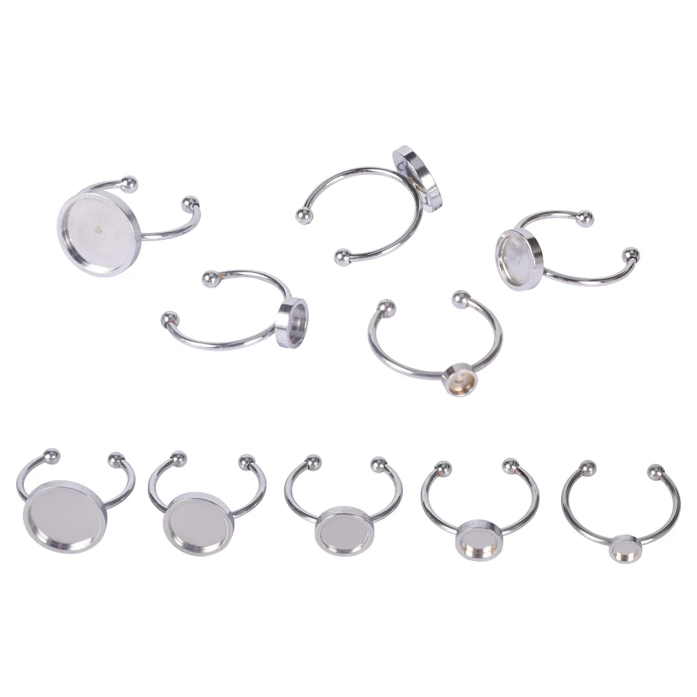 5 шт./лот пустое регулируемое кольцо из нержавеющей стали основание для