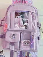 new cute sanrio kuromi kitty backpack japan daily casual cinnamon cartoon school bag large capacity backpack girl kawaii gift