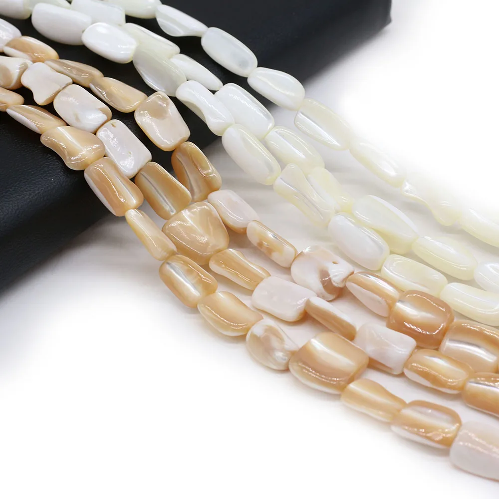 

Natural Freshwater Shell Bead Irregular Rectangle Mother of Pearl Loose Spacer Beads for Jewelry Making DIY Bracelet Necklace