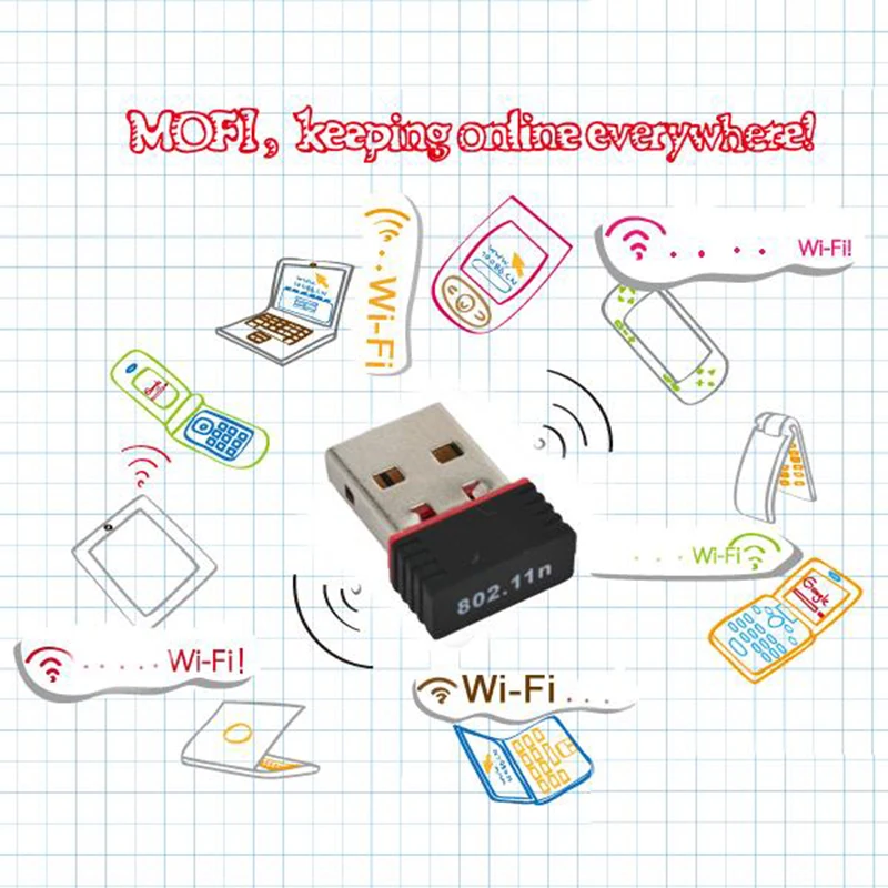 

kebidu New 150Mbps 150M Mini Network Card Wireless USB WiFi LAN Adapter 802.11n/g/b wi-fi wi fi adapters antenna For PC Computer